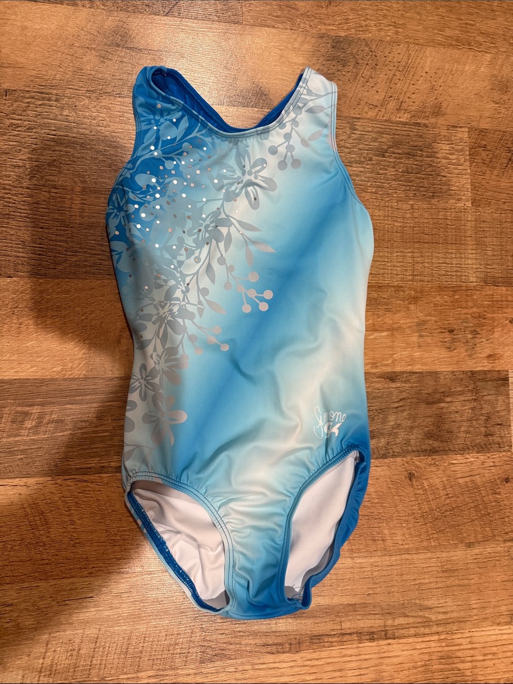Girls' Blue Simone Biles GK gymnastics Leo - Size AXS
